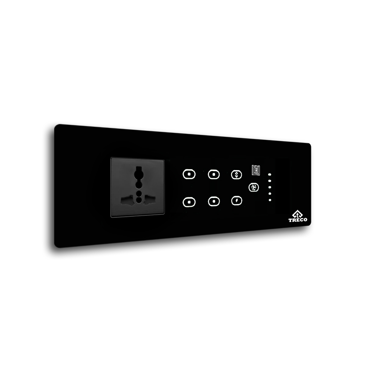 Six Touch Switch With One Fan Control & One Socket