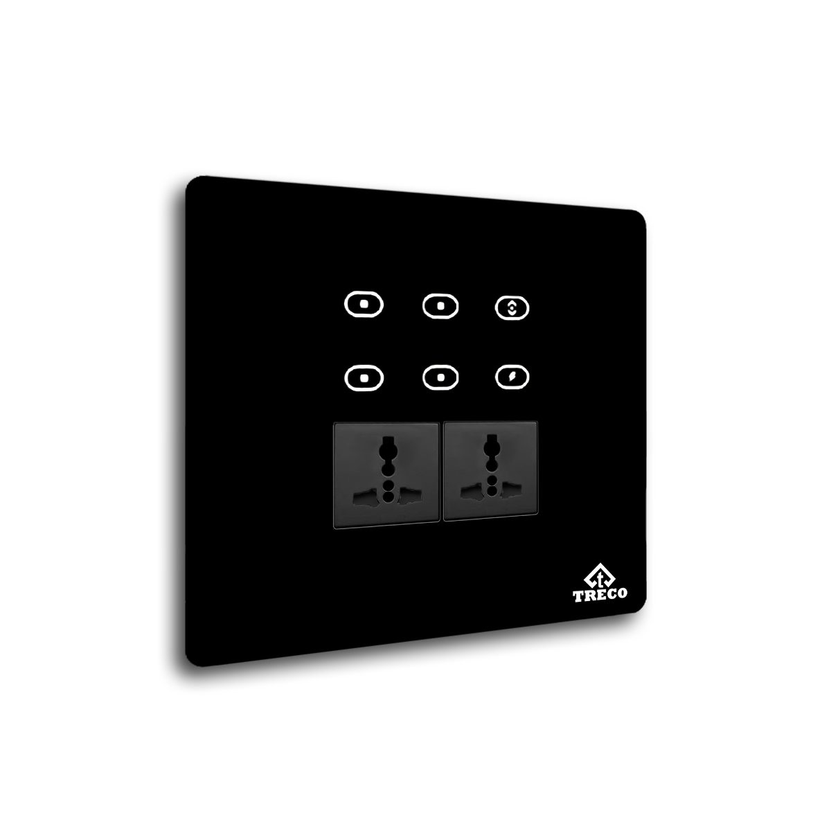 Four Touch Switch With One Fan & Two Socket